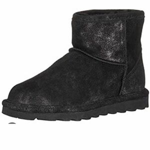 BEARPAW Women's Alyssa Ankle Boot, Gunmetal Glitter, 11 M US